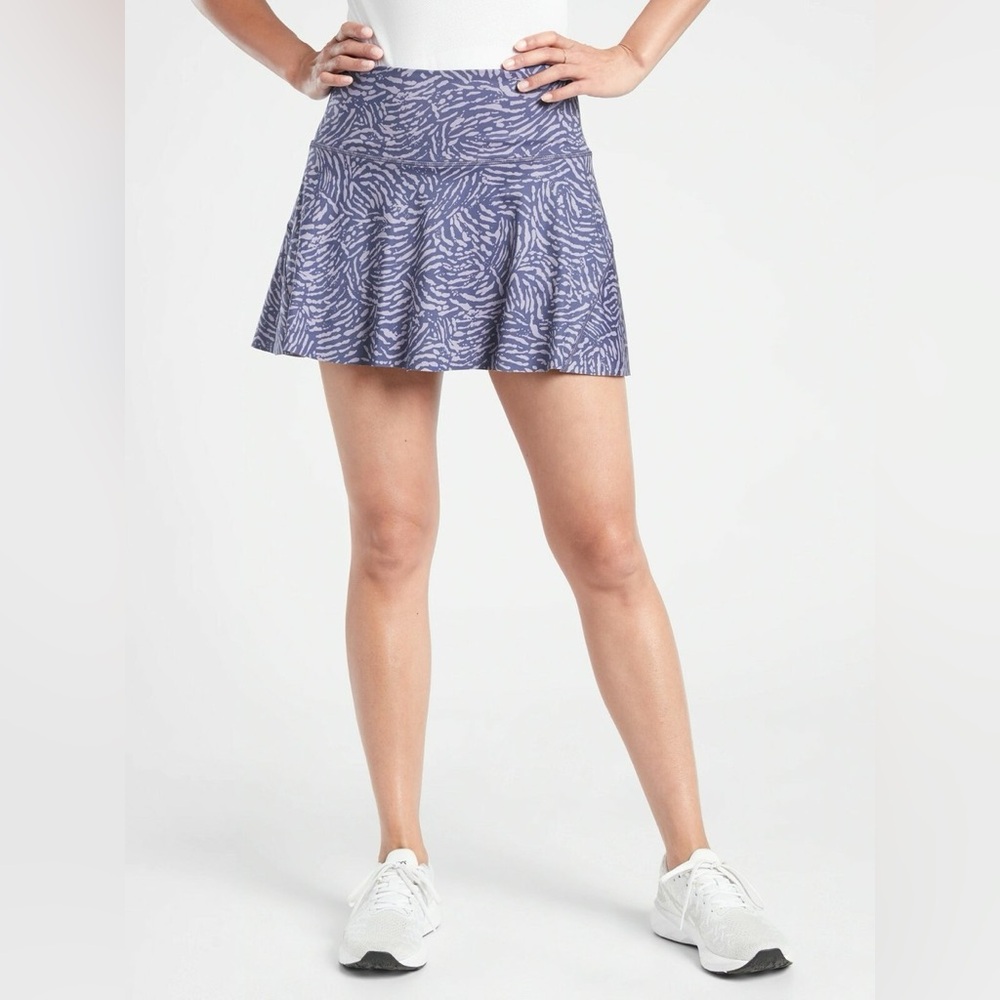 Athleta Blue Patterned Mini Skirt - image 1